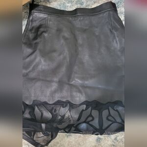 Tais Leather size 2 Lace Bottom Black Skirt